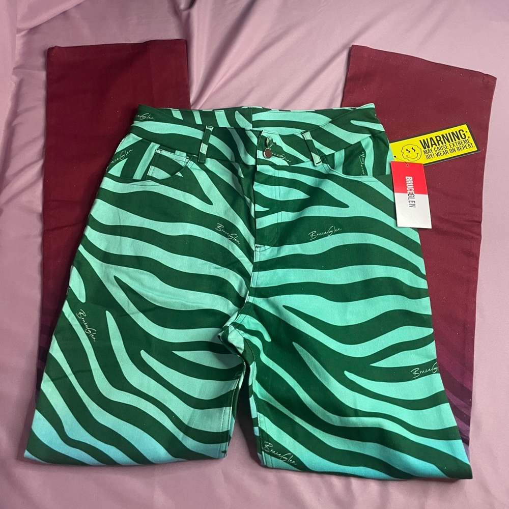 NWT BruceGlen Women's Printed Flare Jeans - Hunter Zebra Sz 14 Unique ombre - Picture 8 of 8